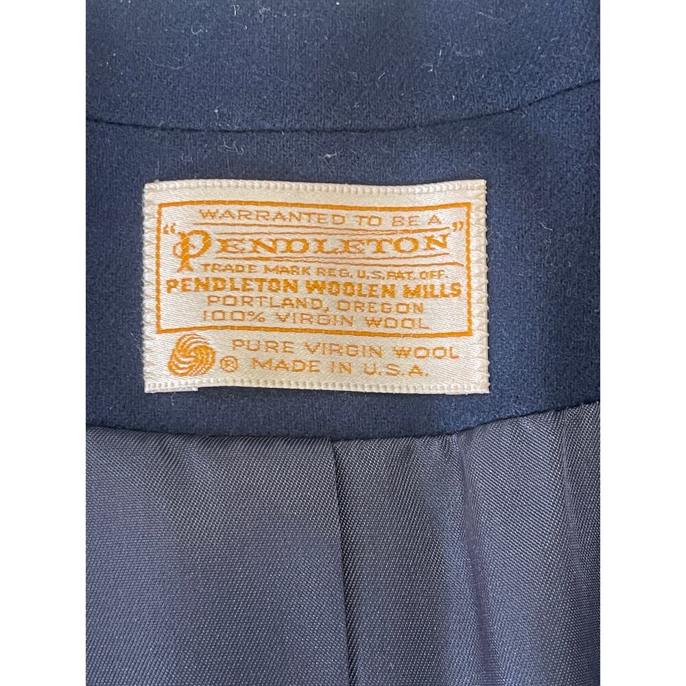 Vintage Pendleton Virgin Wool Blazer Jacket Preppy Navy Made USA Womens 16 - Picture 2 of 9